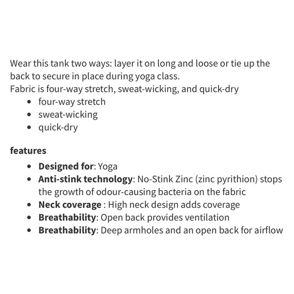 Lululemon white black stripe all tied up tank top loose open back tie up closed - Picture 4 of 6